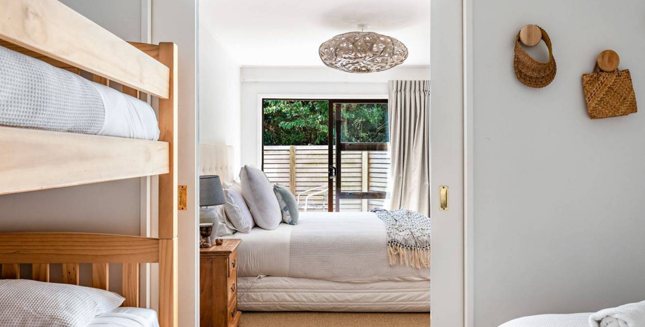 Modern bedrooms at luxury Kapiti accommodation