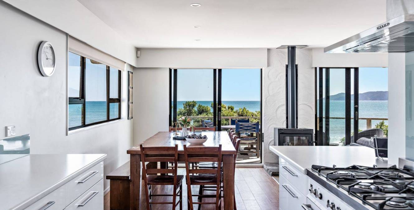 Open plan living space, luxury Wellington accommodation